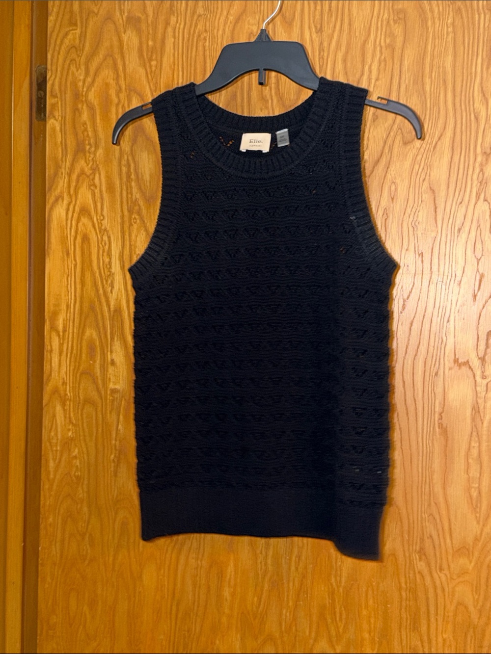 Ellie Black Knit Sleeveless Crewneck Sweater Vest